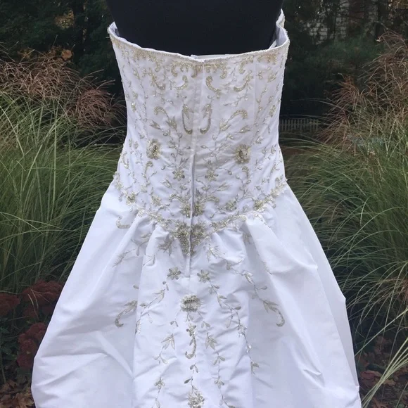 Taffeta Strapless Wedding/Gown, Beads & Embroidery NWT - Picture 3 of 10